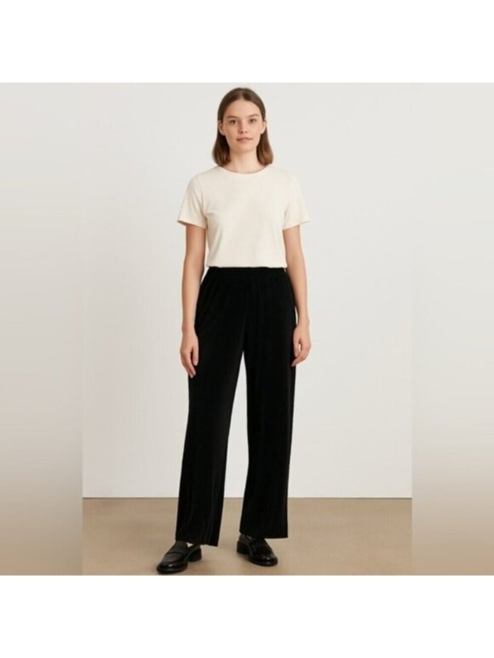 Devoted Black Pleated Wide-Leg Pants - Size L